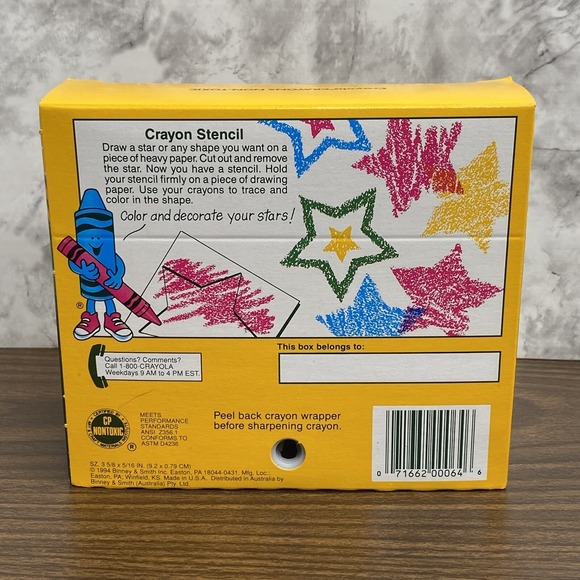 Vintage 1994 Crayola 64 box Crayons w Sharpener New And UNUSED - Picture 2 of 7